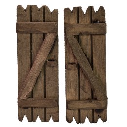Juego de 2 contraventanas de madera de 4,8x6,8 cm h. 