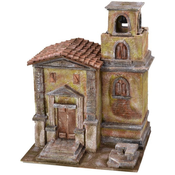 Chiesa con campanile cm 35X29X45h per statue cm 10