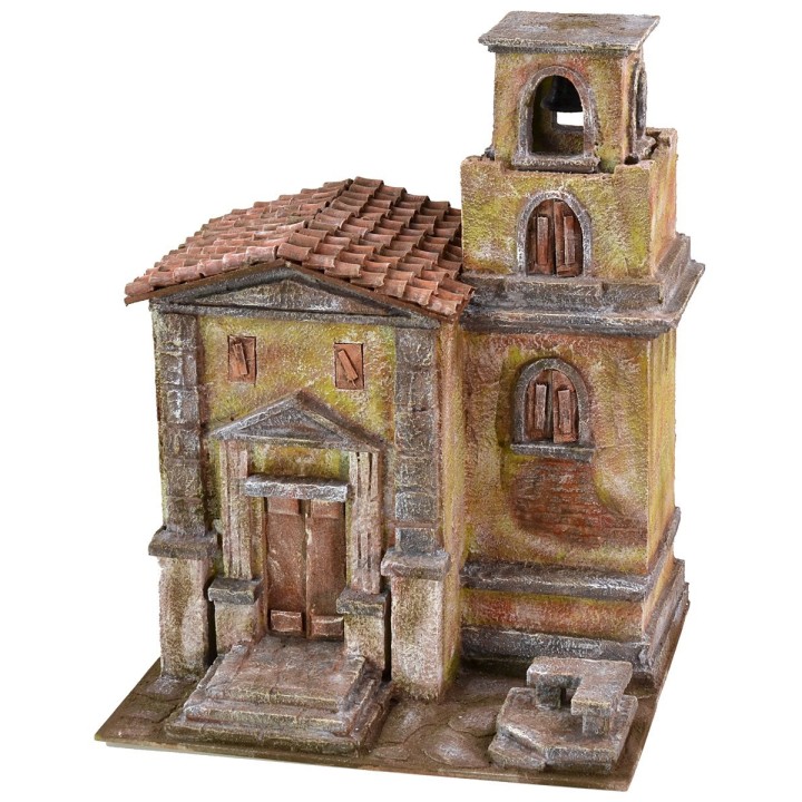 Chiesa con campanile cm 35X29X45h per statue cm 10