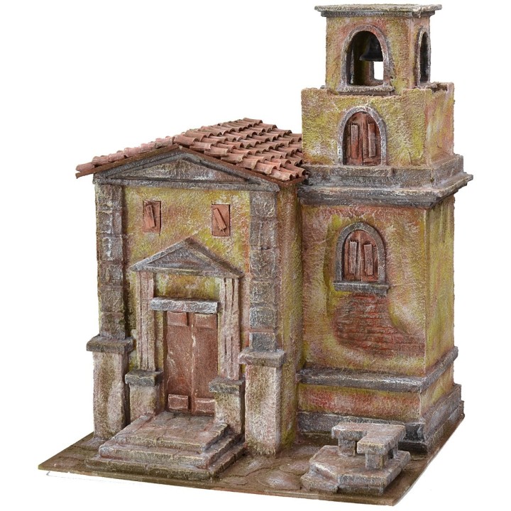 Chiesa con campanile cm 35X29X45h per statue cm 10