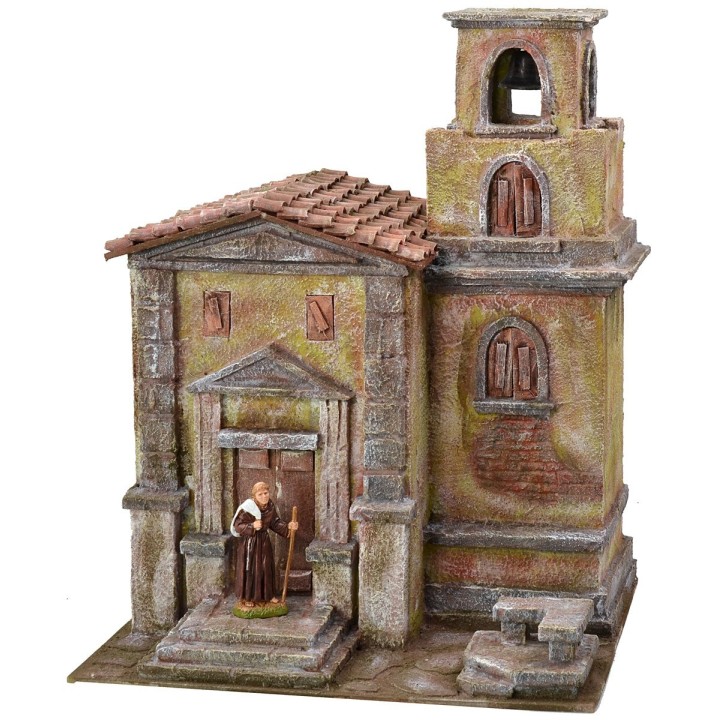 Chiesa con campanile cm 35X29X45h per statue cm 10