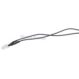 Led 5mm 12v. cablato, luce diffusa classica - calda