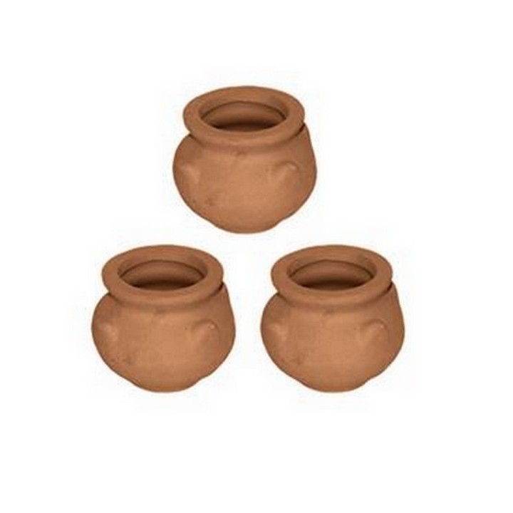 Set of 3 terracotta vases cm 3 h.
