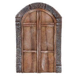 Portone con arco in legno a due battenti per statue cm 12-14 h