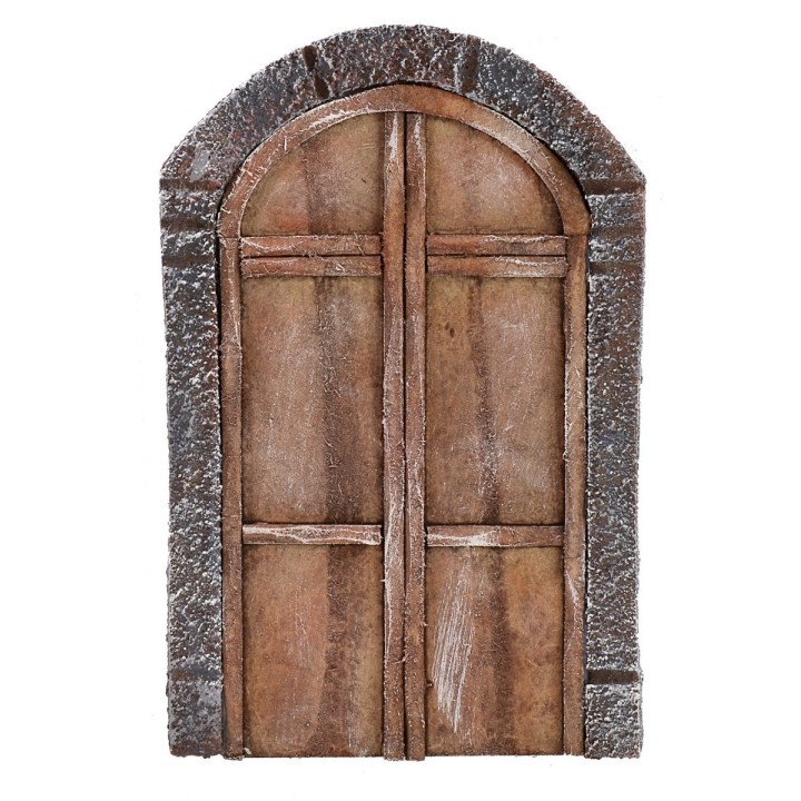Double door with wooden arch for statues 12-14 cm h