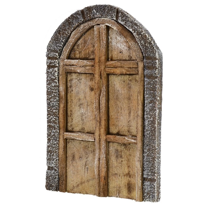 Portone con arco in legno a due battenti per statue cm 10-12 h