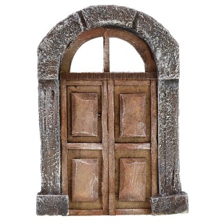 Portone in legno a due battenti con arco per statue cm 12-14 h