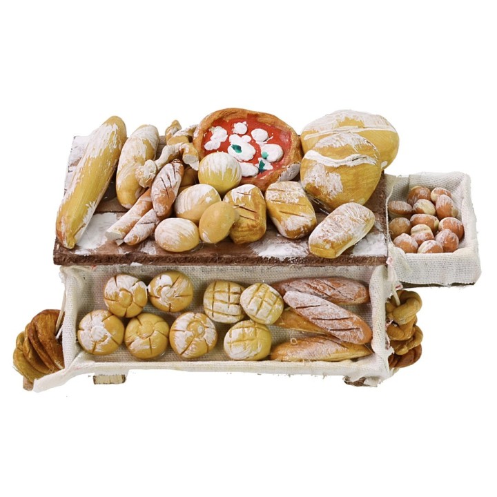 Banco con pan de 12x8x6,5 cm de alto para Belén.
