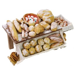 Banco con pane cm 12x8x6,5 h per Presepe