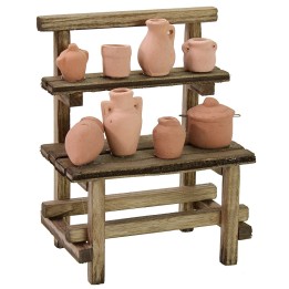 Bancarella con anfore cm 11x7x14 h per Presepe