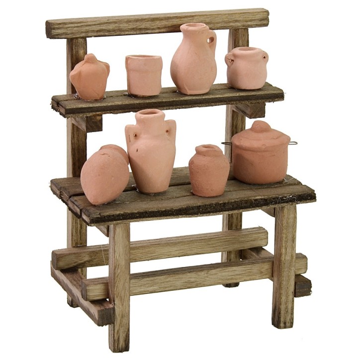 Puesto con ánforas cm 11x7x14 h para Pesebre