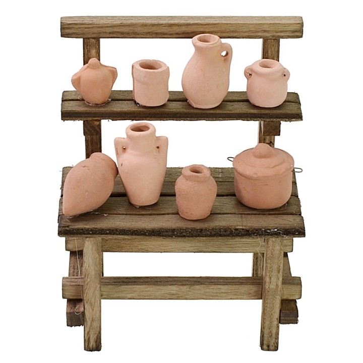 Puesto con ánforas cm 11x7x14 h para Pesebre