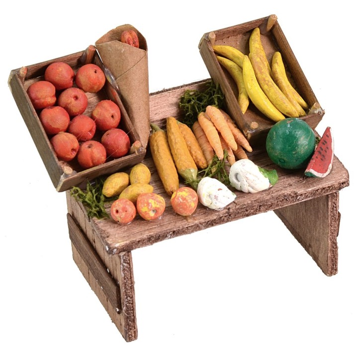 Greengrocer's stand 9x6x7.5h cm for Nativity scene