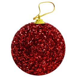 Pallina rossa con pagliuzze e glitter ø 8 cm Natale
