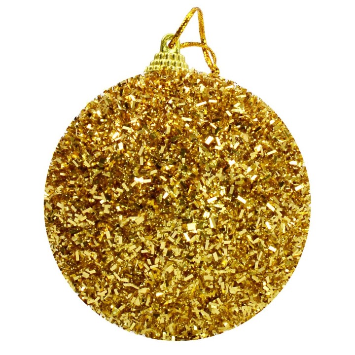 Pallina oro con pagliuzza e glitter ø 8 cm Natale
