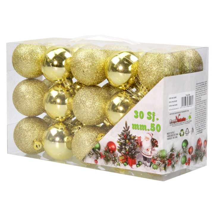 Set 30 palline oro ø 5 cm per albero di Natale