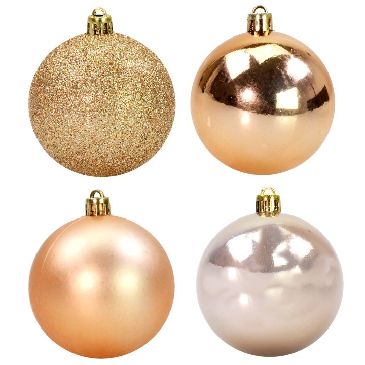 Set 24 palline rosa pescato ø 6-7 cm per albero di natale per