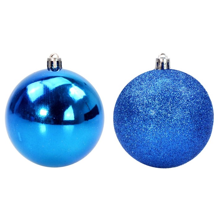 Set 4 palline blu ø 8 cm per albero di Natale