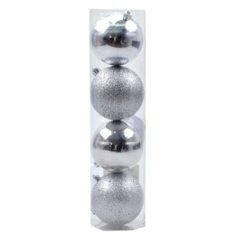 Sep 4 silver balls ø 8 cm per Christmas tree