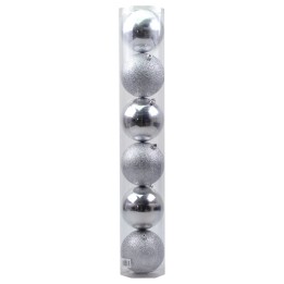 Set 6 palline argento ø 10 cm per albero di Natale