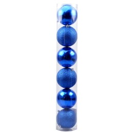 Set 6 palline blu ø 10 cm per albero di Natale