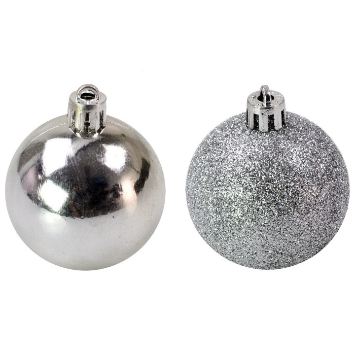 Set 4 palline argento ø 5 cm per albero di Natale