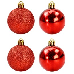 Set 4 palline rosse ø 5 cm per albero di Natale
