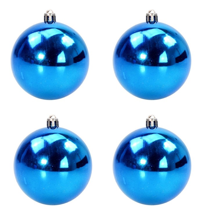 Set 4 palline blu ø 5 cm per albero di Natale