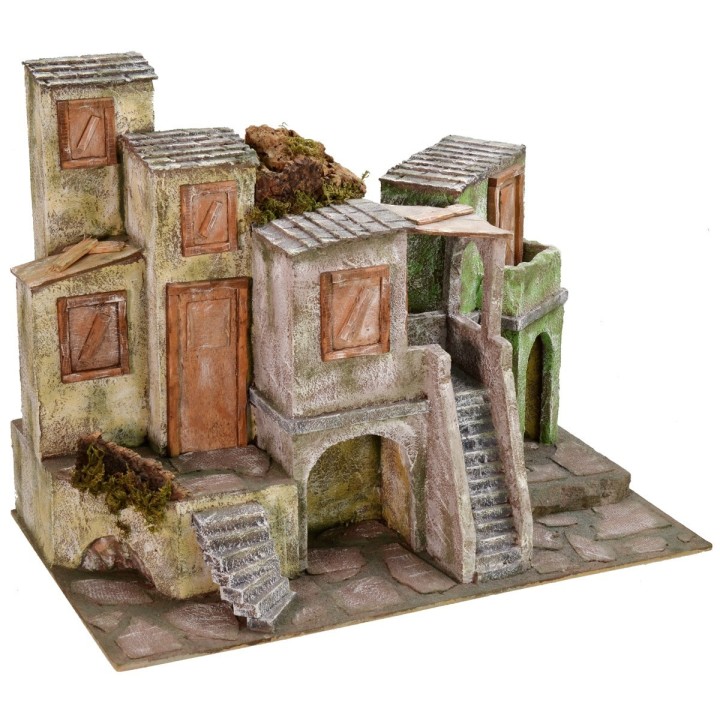 Borgo with houses and bottegae cm 50x30x38, 5 h