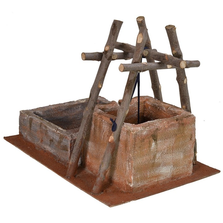 Pozzo per Presepe con abbeveratoio cm 38x26,5x30,5 h per statue