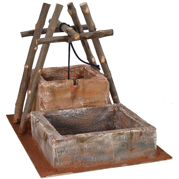 Pozzo per Presepe con abbeveratoio cm 38x26,5x30,5 h per statue