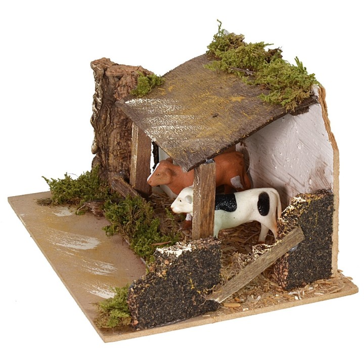 Recinto con vacas y sonido 20x14x10,5 h cm