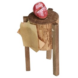 Ceppo macellaio in legno con carne ø 3,5x8,4 h cm