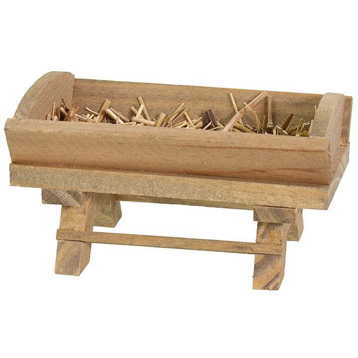 Mangiatoia in legno con fieno cm 8,5x4,8x4,8 h