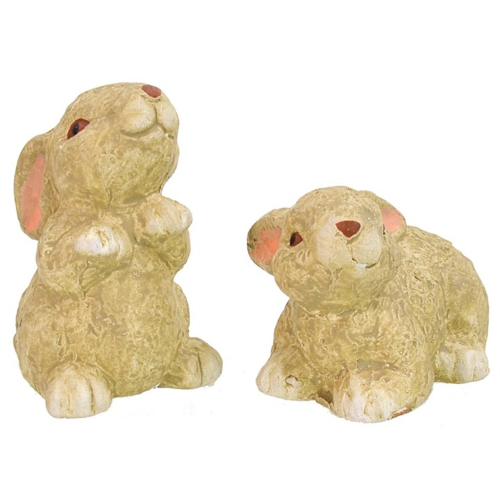 Juego de 4 conejos de resina de 6 cm