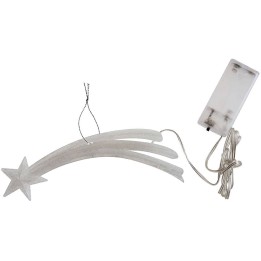 Estrella cometa de 18,5 cm con 5 luces LED de luz blanca cálida.