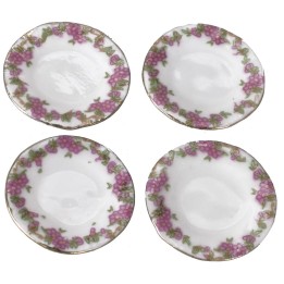 Juego de 4 platos de cerámica con borde decorado ø 2 cm