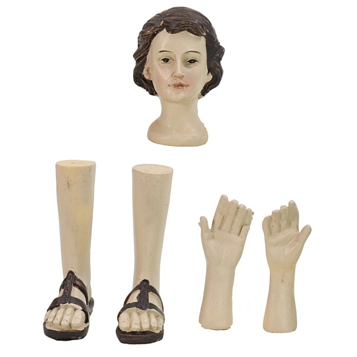 Head, hands, feet of man for statues cm 14-15 h