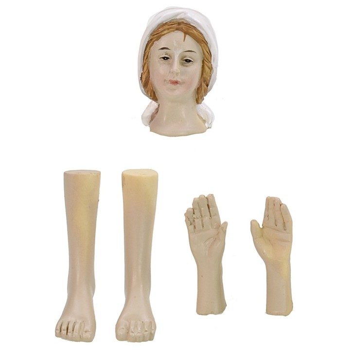 Head, hands, feet Nativity 14-15 cm h