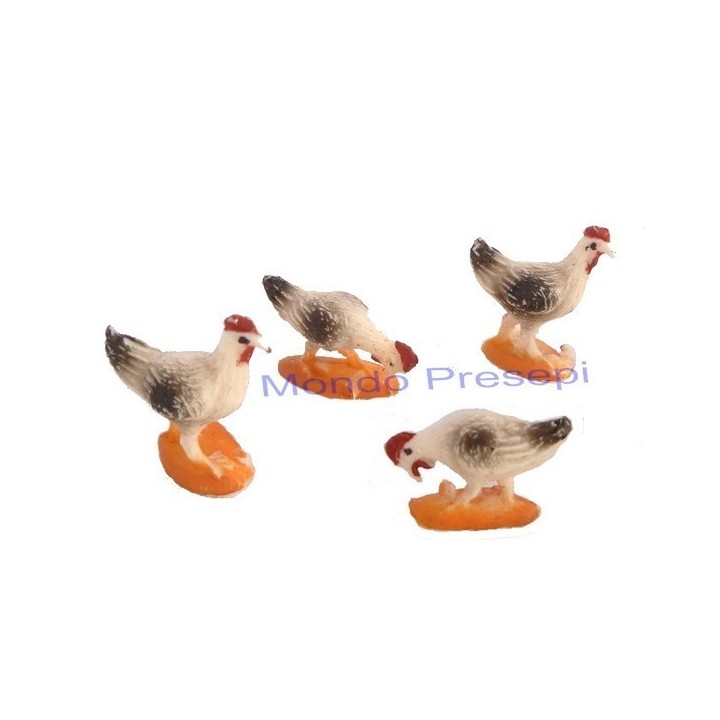 Set 4 galline per statue cm 6 - 31529