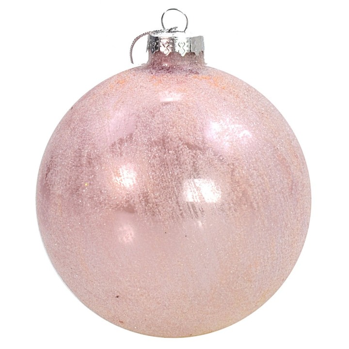 Pallina rosa antico brillantata ø 10 cm per albero di Natale