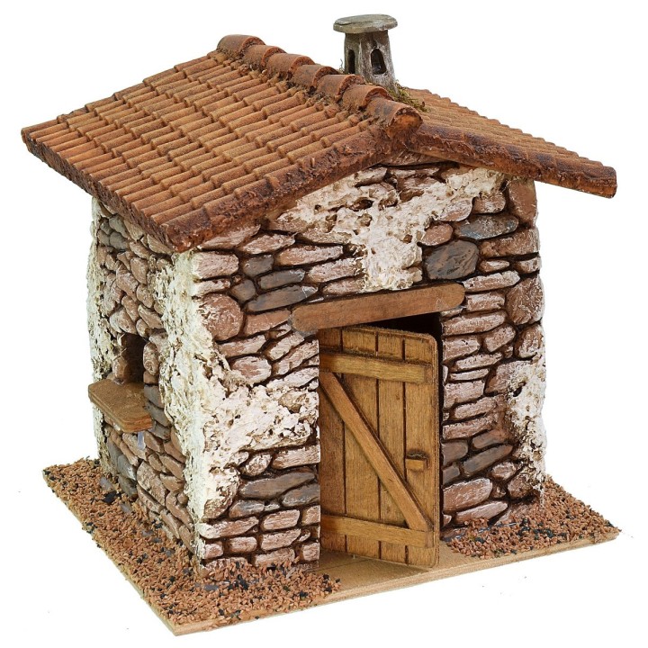 Casa de resina con chimenea de 15x14,5x17 cm de altura para