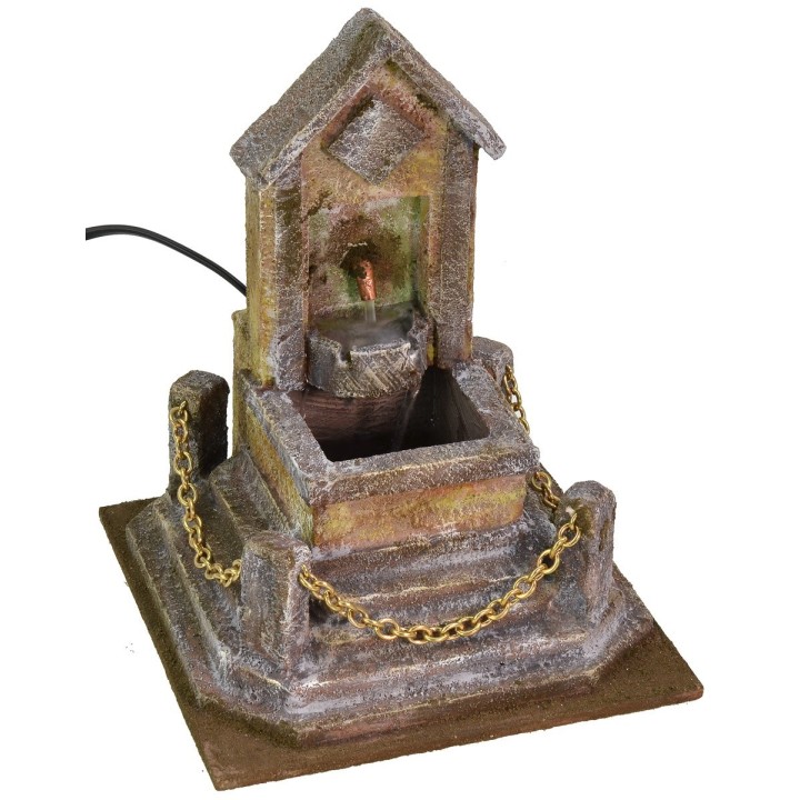 Fontana con scale e catena oro cm 18x18x23,5 h per state 10-12