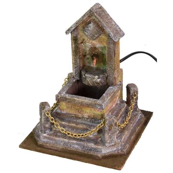 Fontana con scale e catena oro cm 18x18x23,5 h per state 10-12