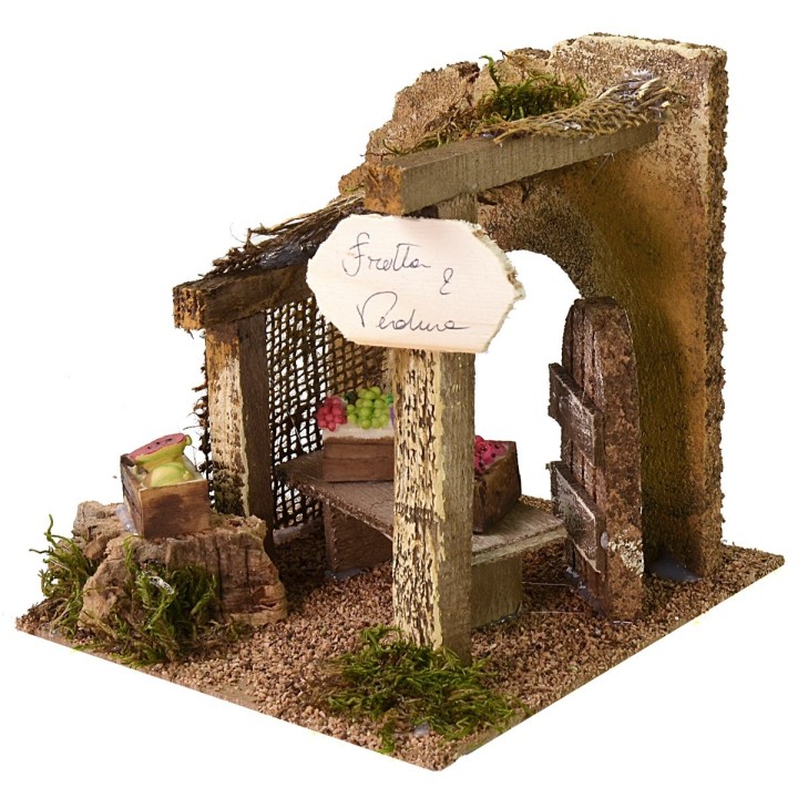 Bottega del fruttivendolo cm 15,5x15,5x15,5 h per presepe