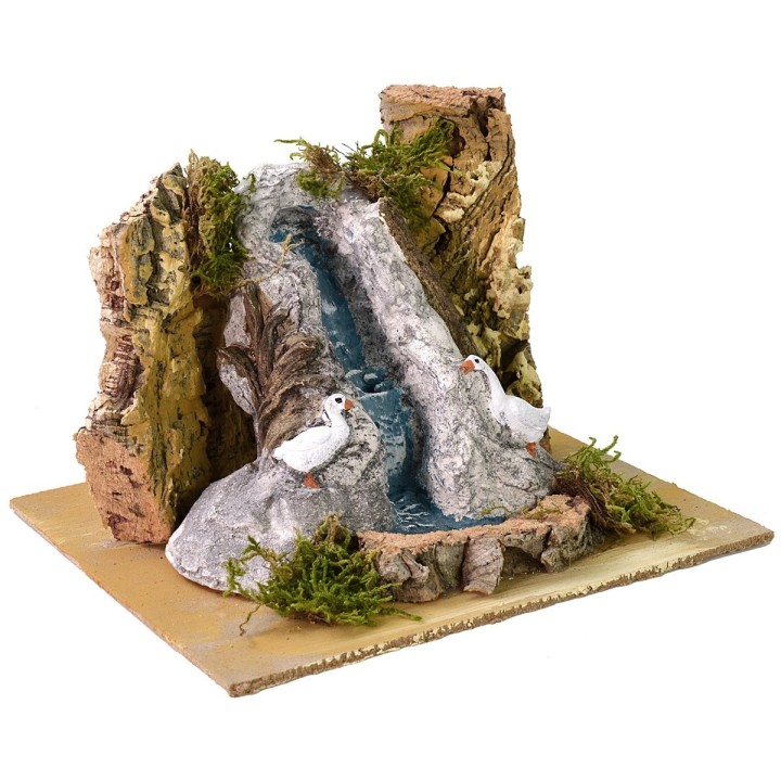 Waterfall with geese for creche 19x16x12,7 h
