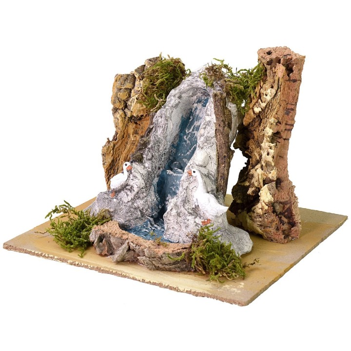 Waterfall with geese for creche 19x16x12,7 h