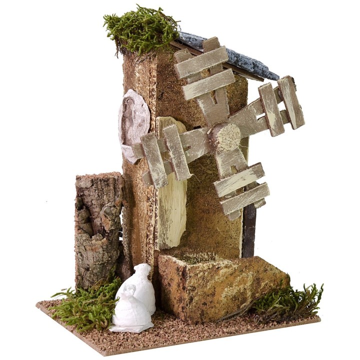 Windmill for working nativity scene cm 17x13x21 h