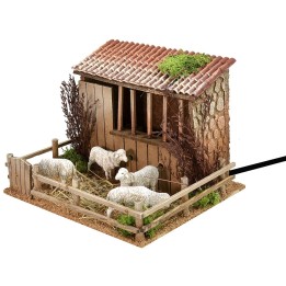 Ovile con pecore in movimento Landi Moranduzzo cm 23,5x20,5x17