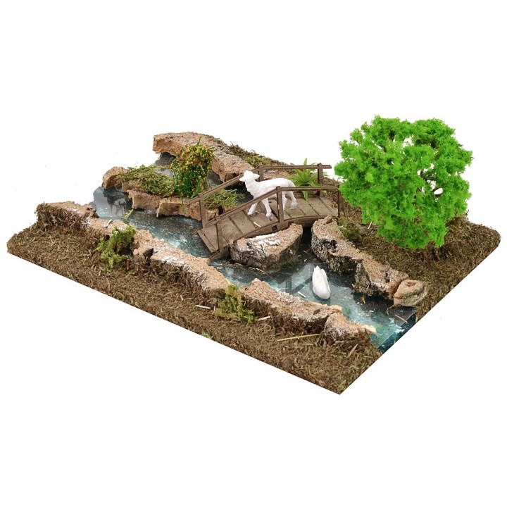 Río efecto profundidad para belén de 26x18x12 cm.